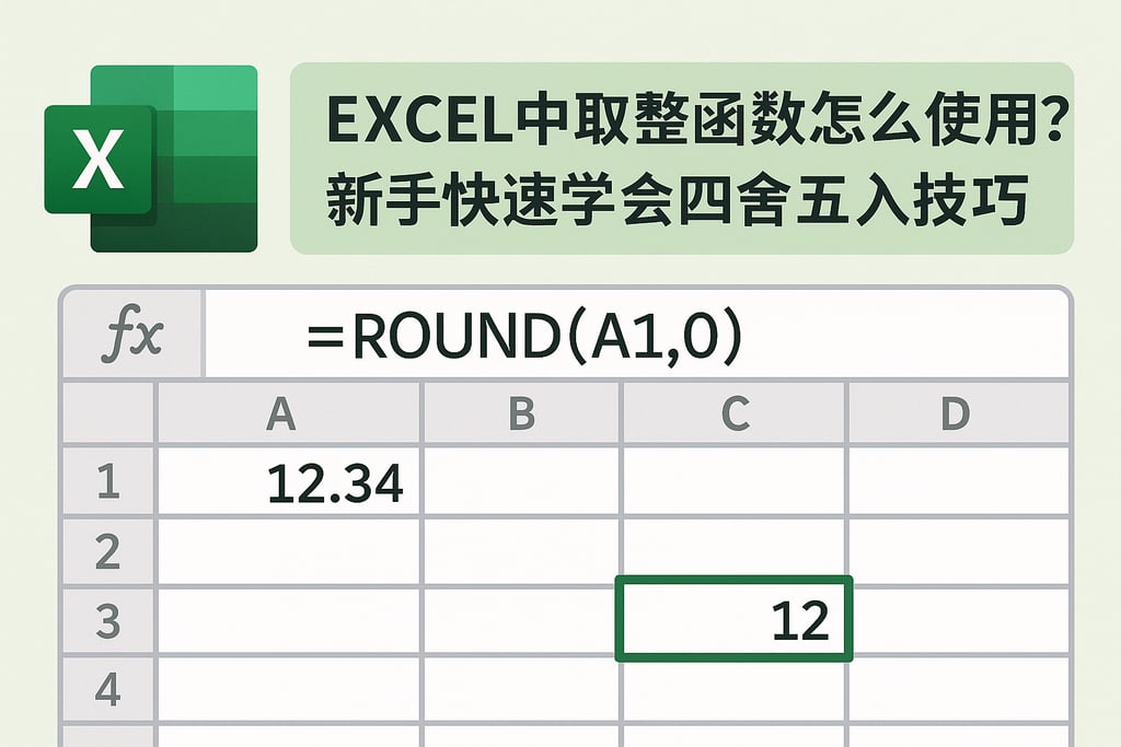excel中取整函数怎么使用？新手快速学会四舍五入技巧
