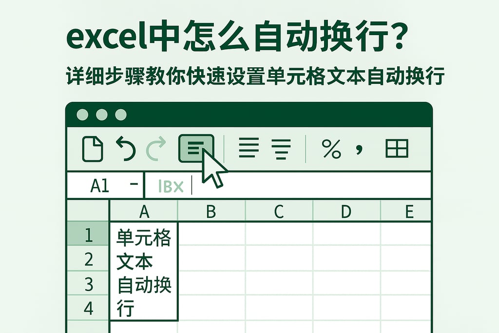 excel中怎么自动换行？详细步骤教你快速设置单元格文本自动换行