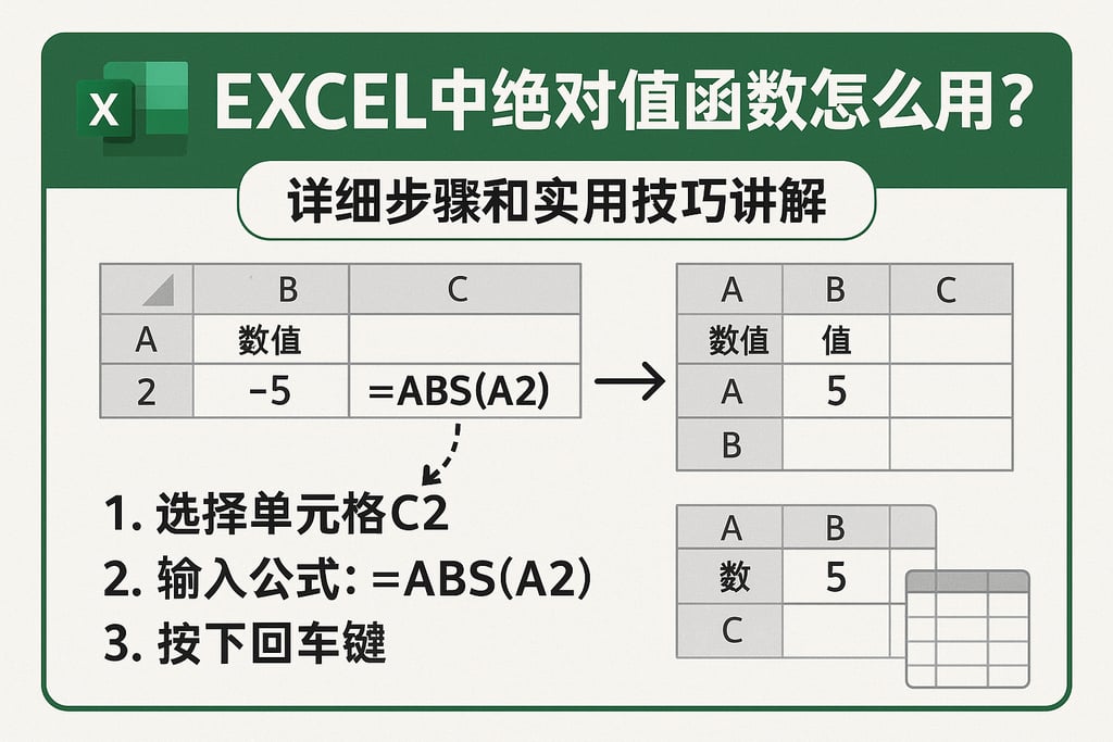 excel中绝对值函数怎么用？详细步骤和实用技巧讲解