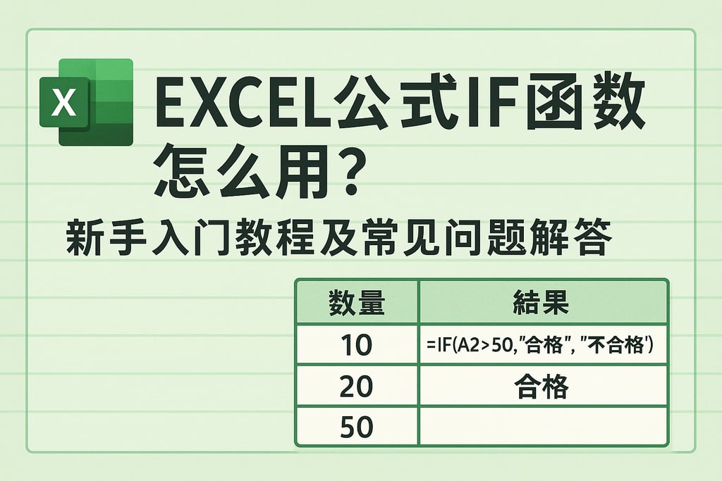 excel公式if函数怎么用？新手入门教程及常见问题解答