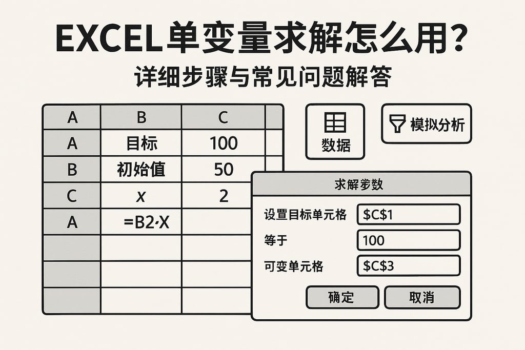 excel单变量求解怎么用？详细步骤与常见问题解答