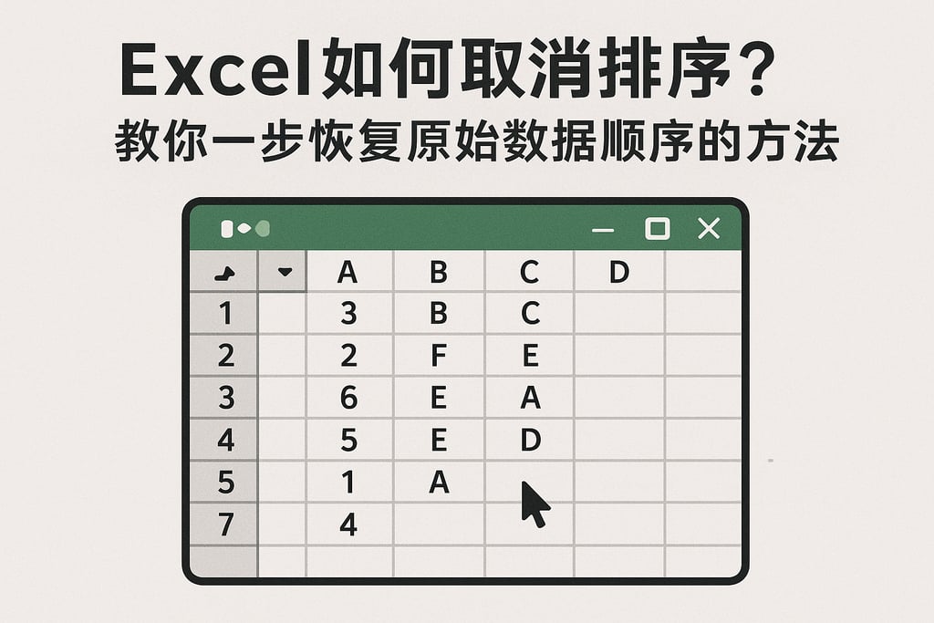 excel如何取消排序？教你一步恢复原始数据顺序的方法