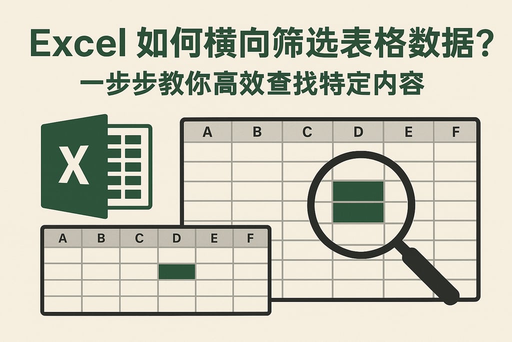 excel如何横向筛选表格数据？一步步教你高效查找特定内容