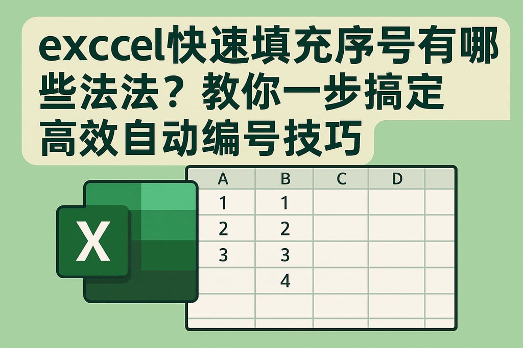 excel快速填充序号有哪些方法？教你一步搞定高效自动编号技巧