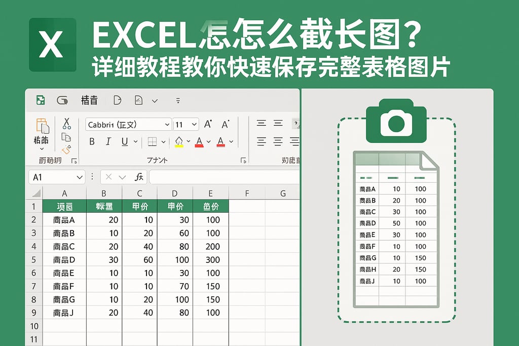 excel怎么截长图？详细教程教你快速保存完整表格图片