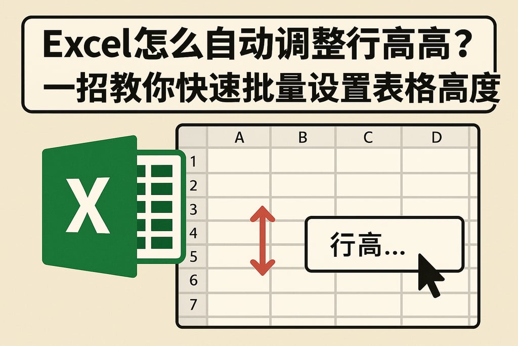 excel怎么自动调整行高？一招教你快速批量设置表格高度