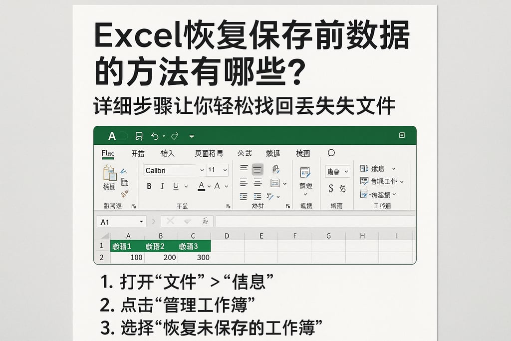 excel恢复保存前数据的方法有哪些？详细步骤让你轻松找回丢失文件