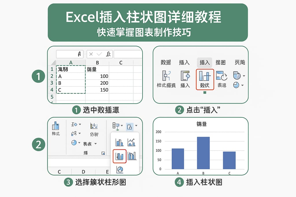 excel插入柱状图详细教程，快速掌握图表制作技巧