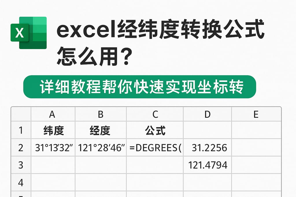 excel经纬度转换公式怎么用？详细教程帮你快速实现坐标转换
