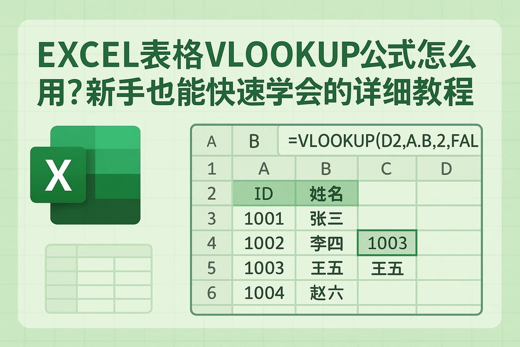 excel表格vlookup公式怎么用？新手也能快速学会的详细教程