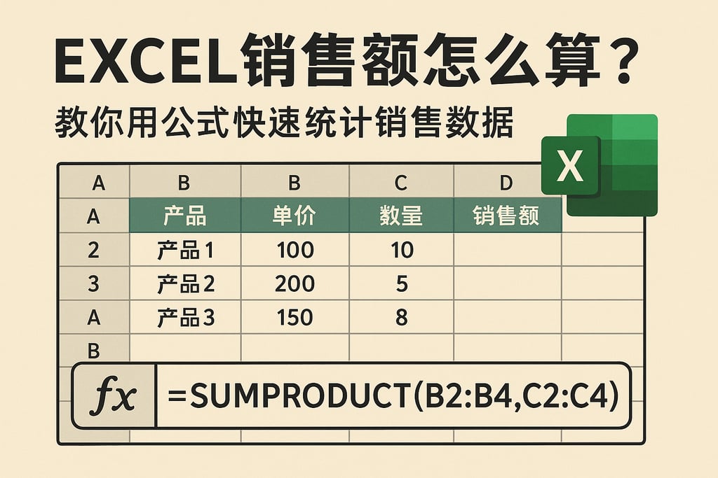 excel销售额怎么算？教你用公式快速统计销售数据