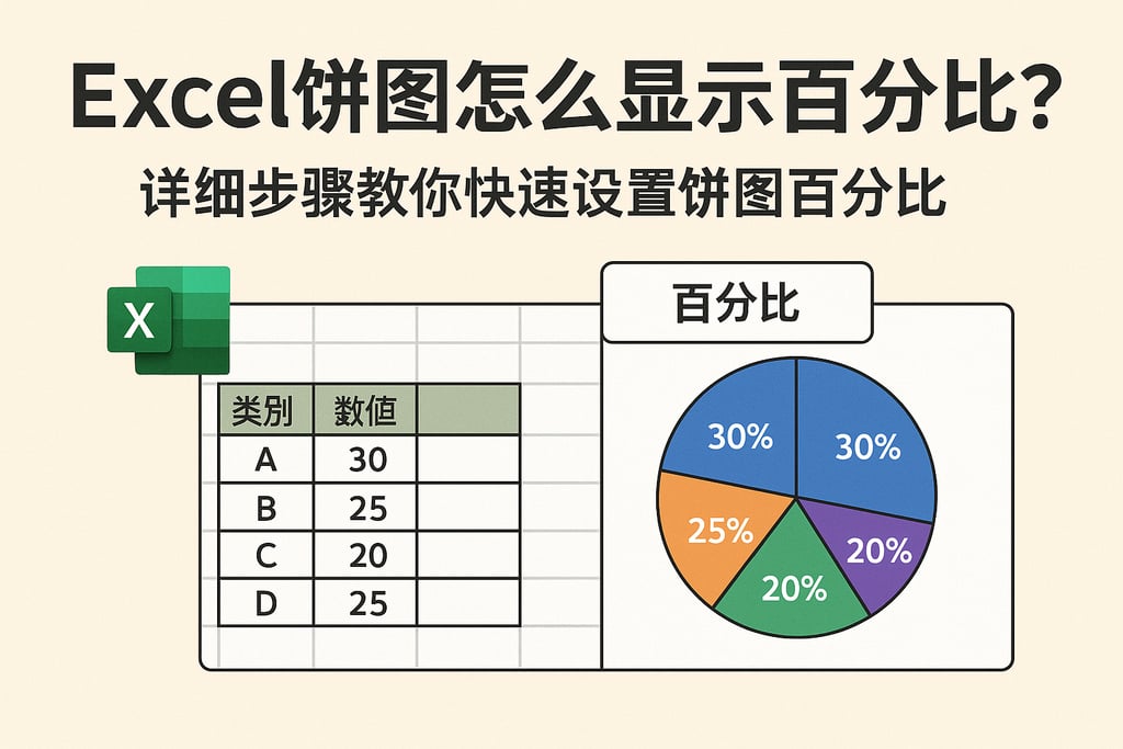 excel饼图怎么显示百分比？详细步骤教你快速设置饼图百分比