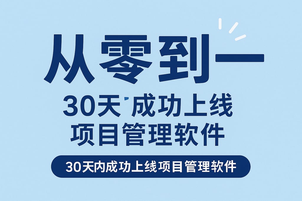 从零到一，30天内成功上线项目管理软件