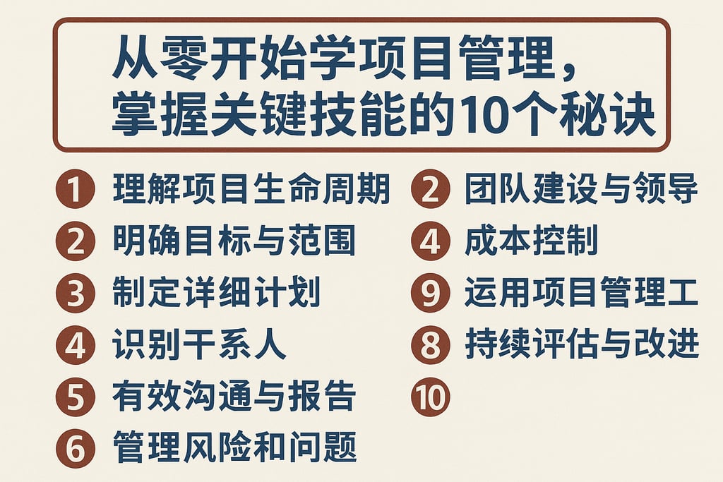 从零开始学项目管理，掌握关键技能的10个秘诀