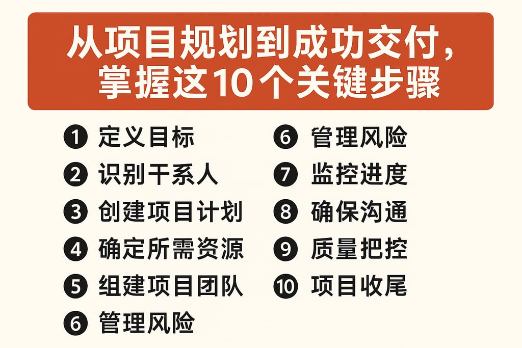 从项目规划到成功交付，掌握这10个关键步骤