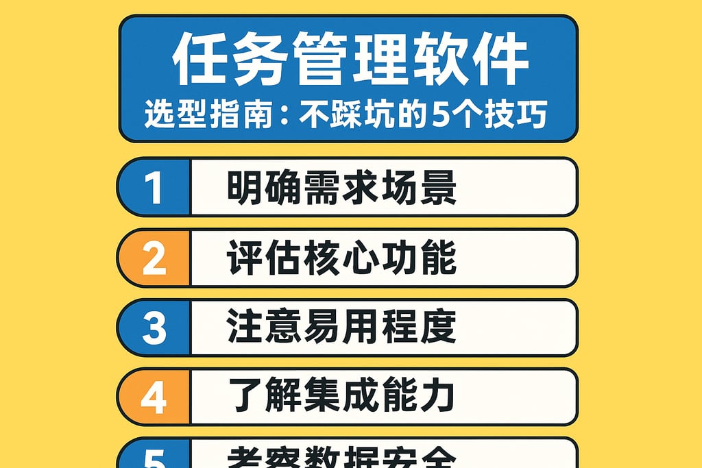 任务管理软件选型指南：不踩坑的5个技巧