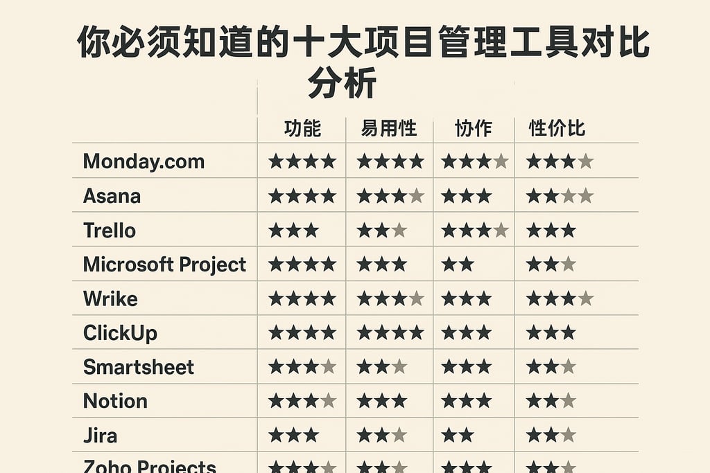 你必须知道的十大项目管理工具对比分析