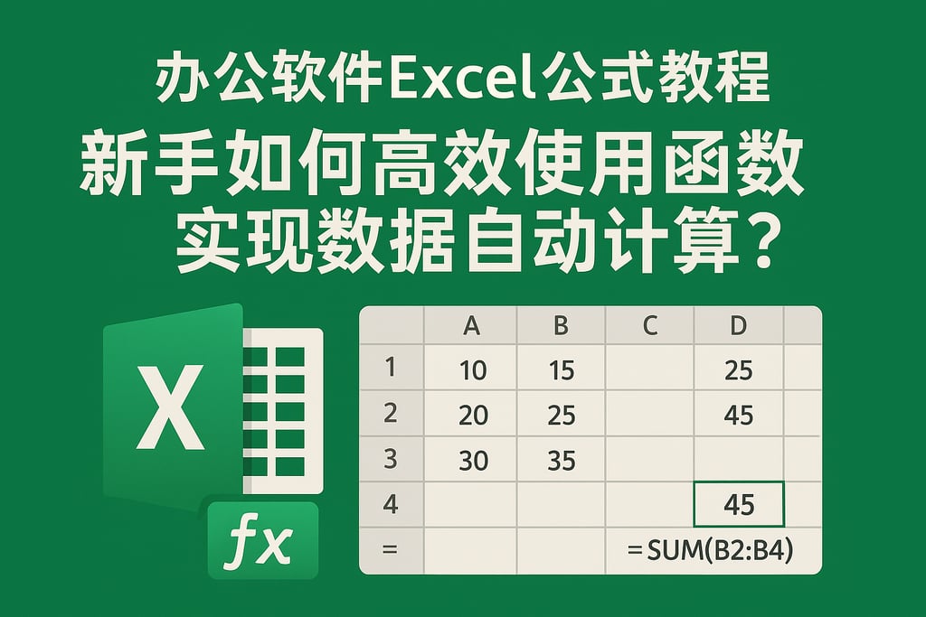 办公软件Excel公式教程：新手如何高效使用函数实现数据自动计算？
