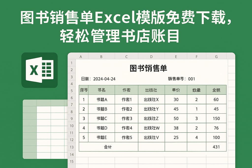 图书销售单Excel模板免费下载，轻松管理书店账目