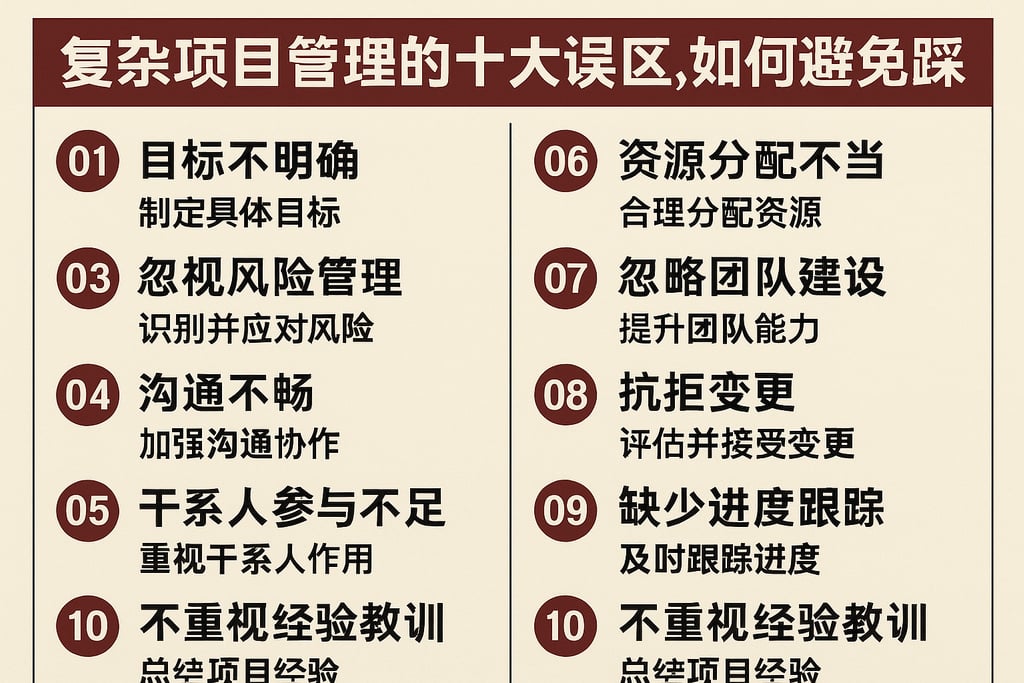 复杂项目管理的十大误区，如何避免踩坑
