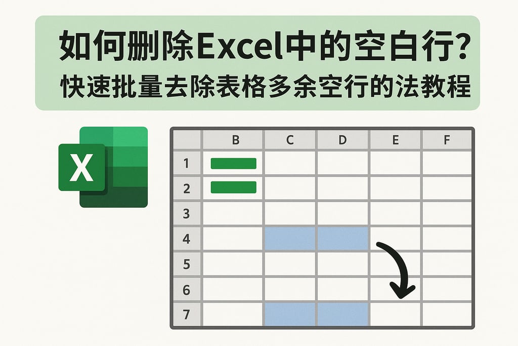 如何删除excel中的空白行？快速批量去除表格多余空行的方法教程