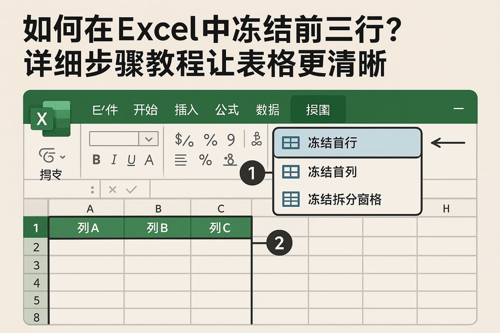 如何在Excel中冻结前三行？详细步骤教程让表格更清晰