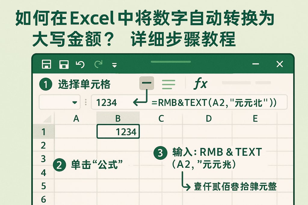如何在Excel中将数字自动转换为大写金额？详细步骤教程