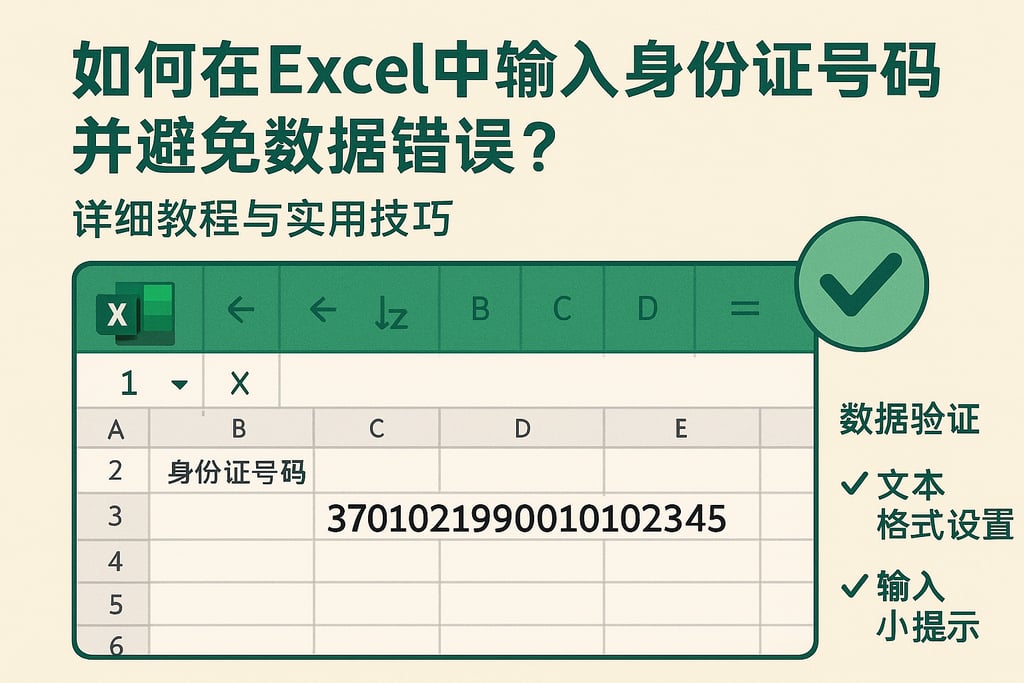 如何在Excel中输入身份证号码并避免数据错误？详细教程与实用技巧