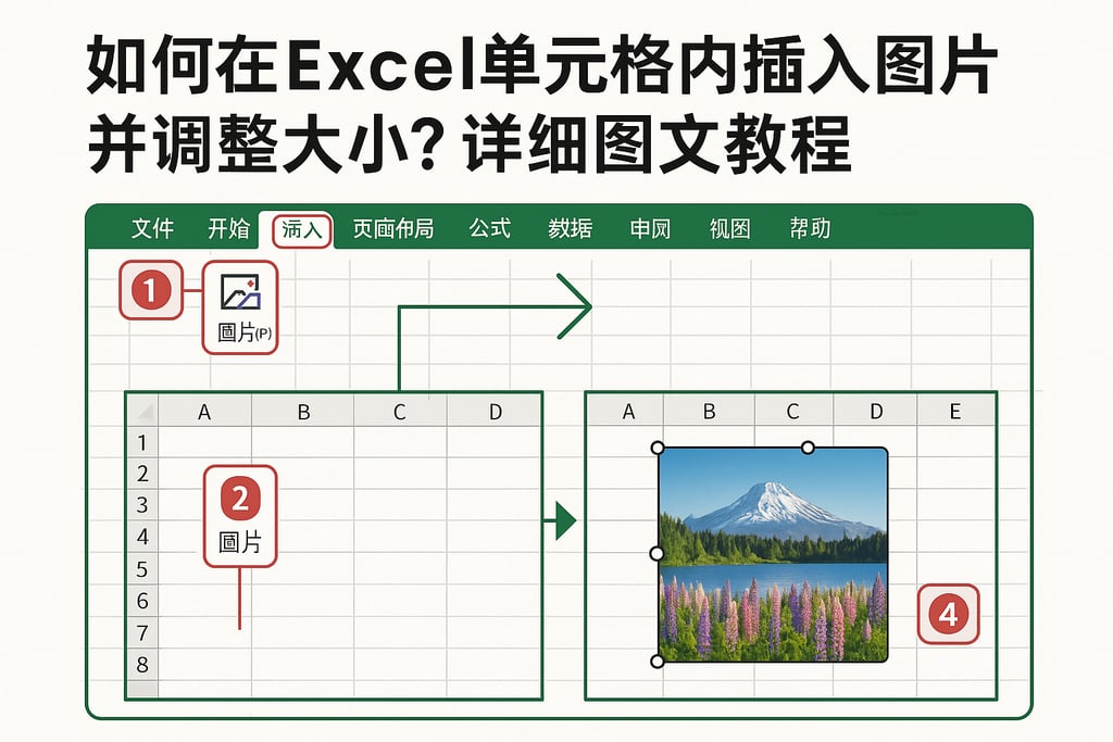 如何在Excel单元格内插入图片并调整大小？详细图文教程
