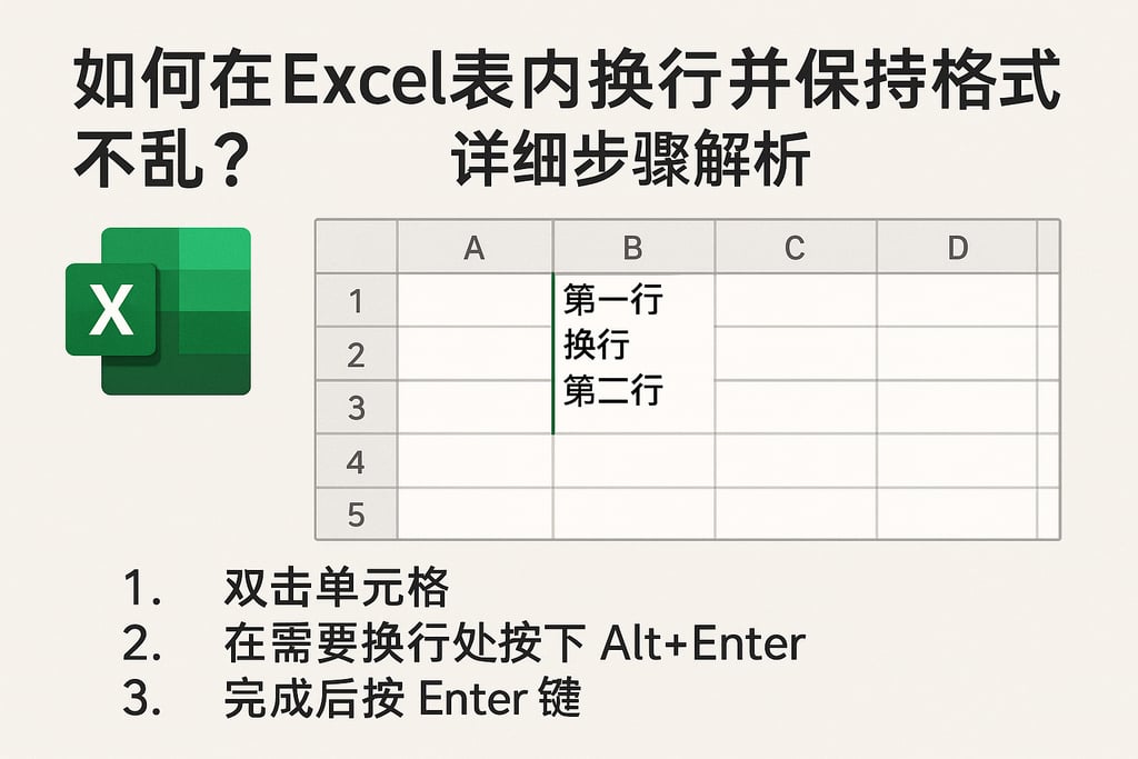 如何在excel表内换行并保持格式不乱？详细步骤解析
