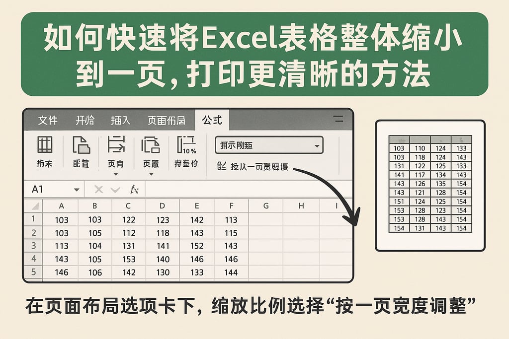 如何快速将excel表格整体缩小到一页，打印更清晰的方法