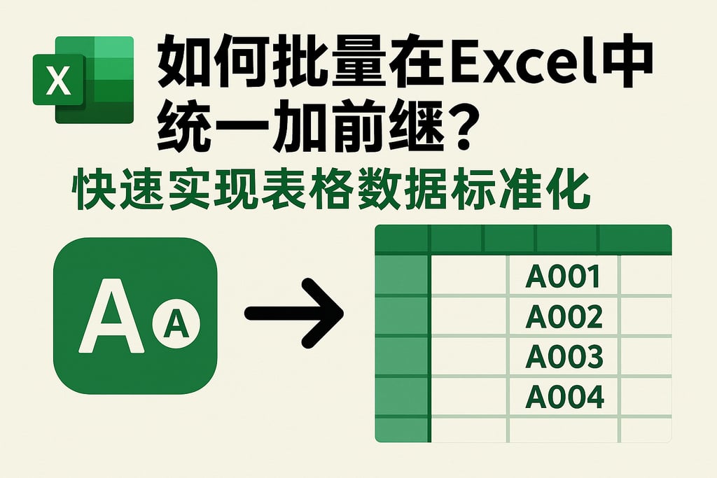 如何批量在Excel中统一加前缀？快速实现表格数据标准化