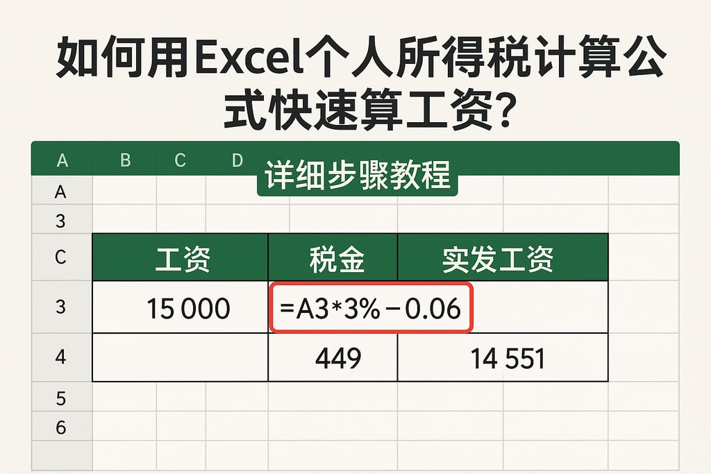 如何用Excel个人所得税计算公式快速算工资？详细步骤教程