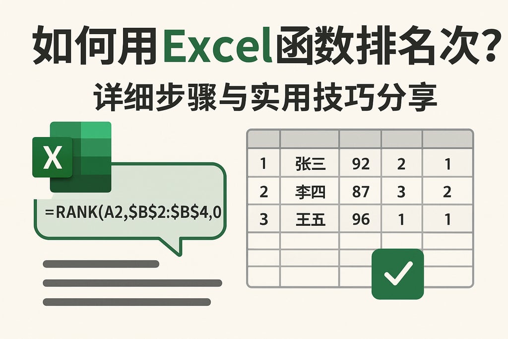 如何用Excel函数排名次？详细步骤与实用技巧分享