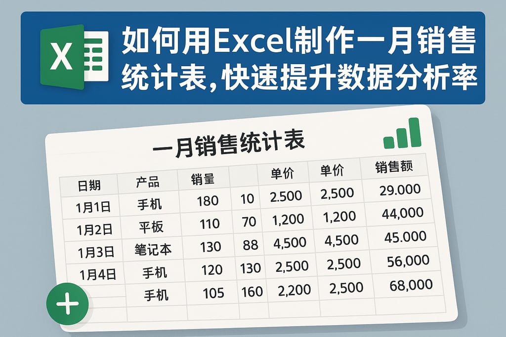 如何用Excel制作一月销售统计表，快速提升数据分析效率？