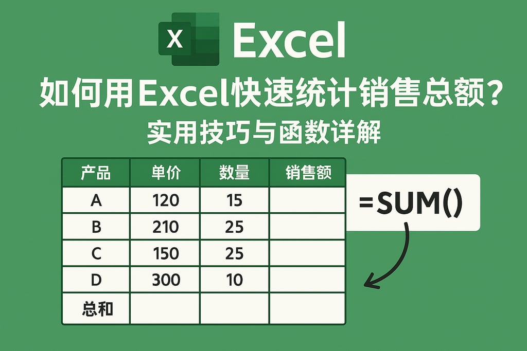 如何用Excel快速统计销售总额？实用技巧与函数详解