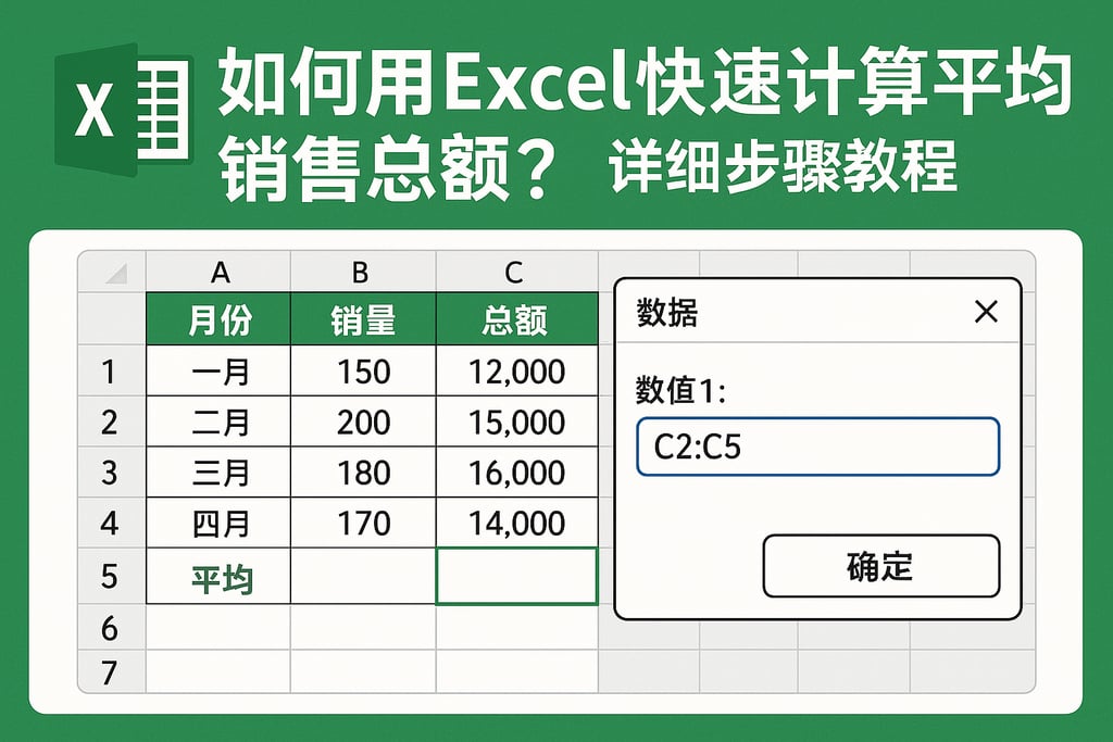 如何用Excel快速计算平均销售总额？详细步骤教程