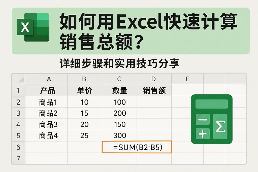 如何用Excel快速计算销售总额？详细步骤和实用技巧分享
