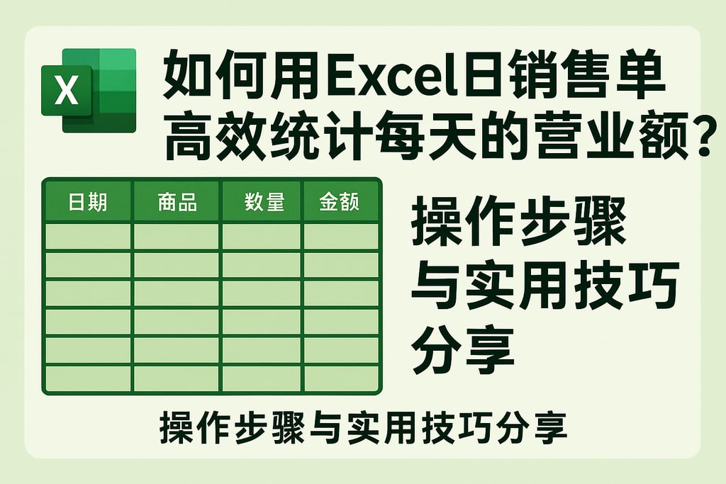 如何用Excel日销售单高效统计每天的营业额？操作步骤与实用技巧分享