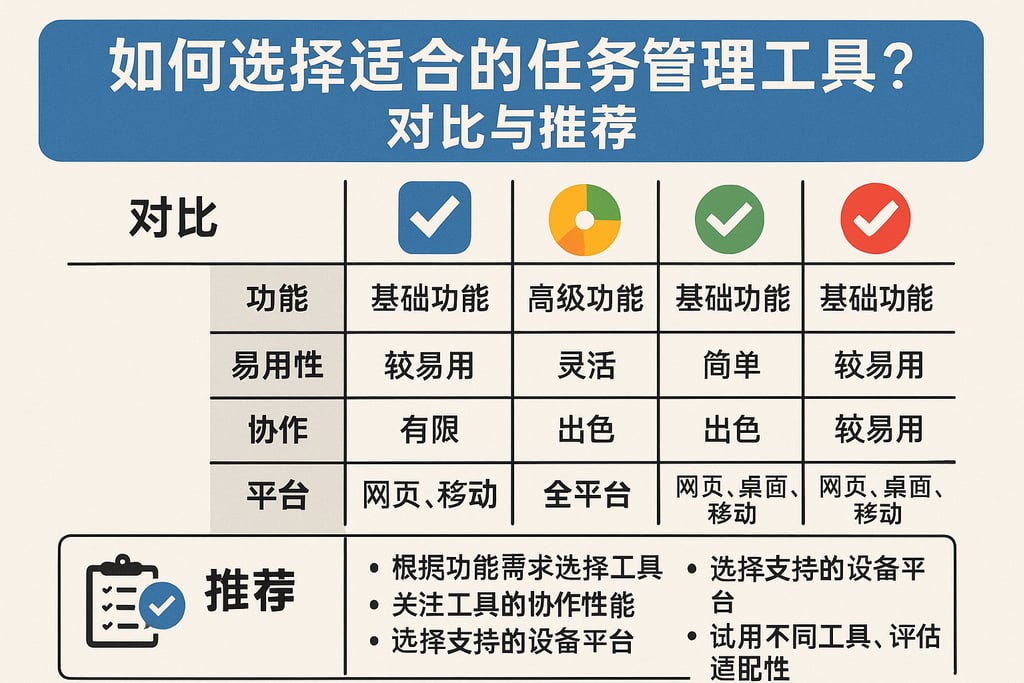 如何选择适合的任务管理工具？对比与推荐