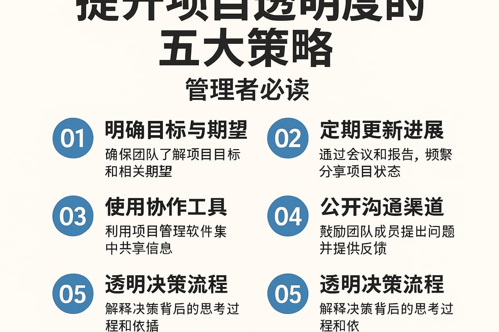 提升项目透明度的五大策略，管理者必读