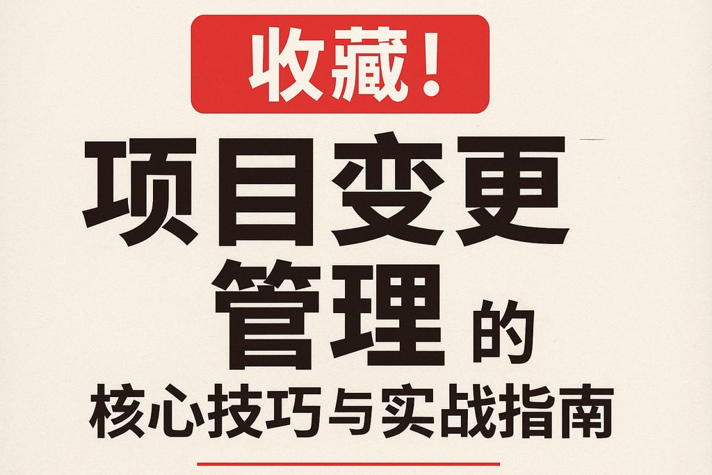 收藏！项目变更管理的核心技巧与实战指南