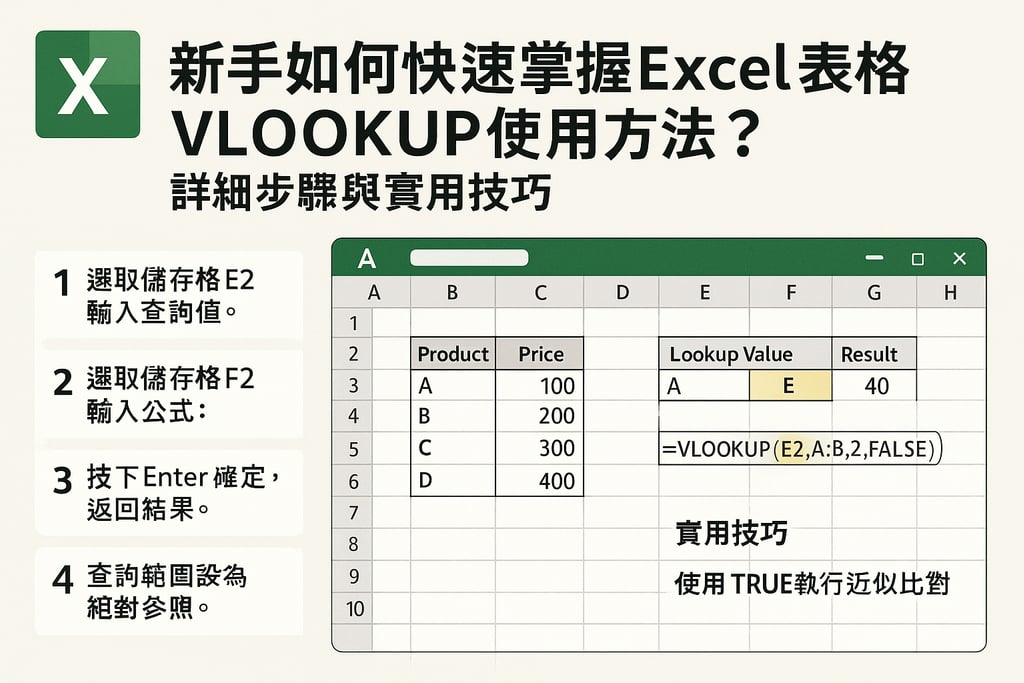 新手如何快速掌握excel表格vlookup使用方法？详细步骤与实用技巧