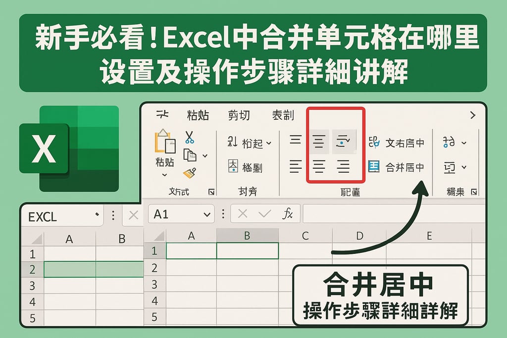 新手必看！excel中合并单元格在哪里设置及操作步骤详细讲解