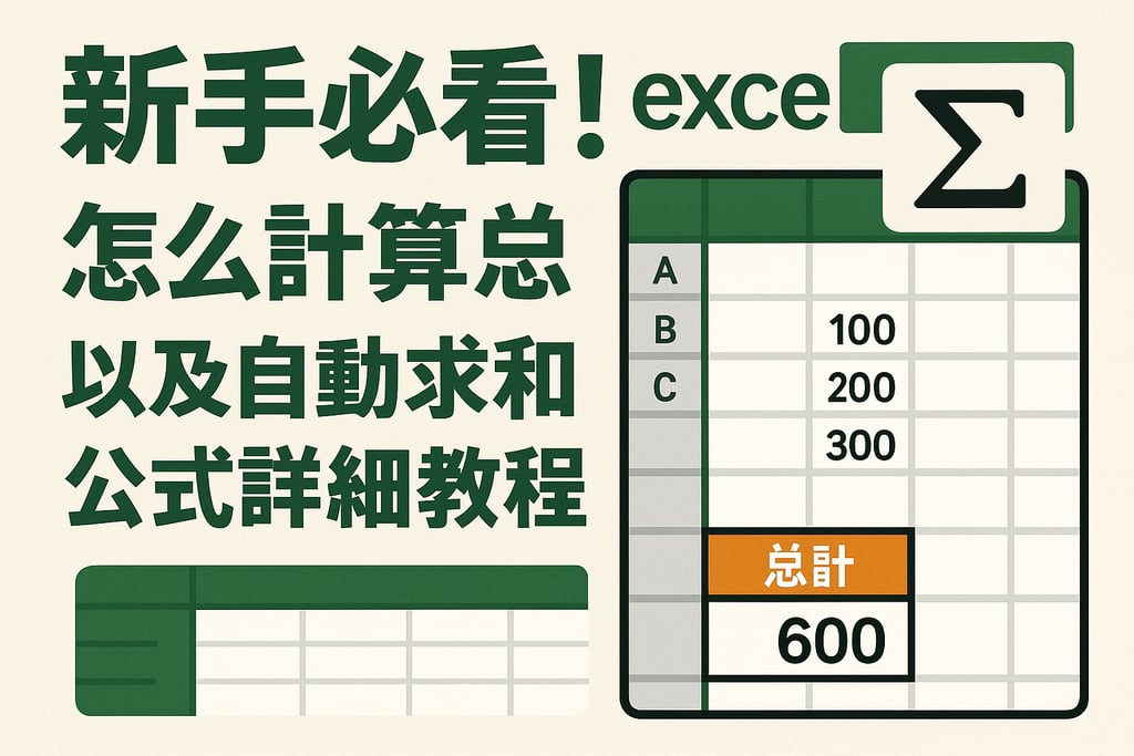 新手必看！excel怎么计算总计以及自动求和公式详细教程