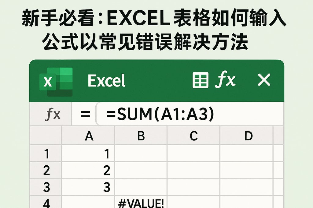 新手必看：excel表格如何输入公式以及常见错误解决方法