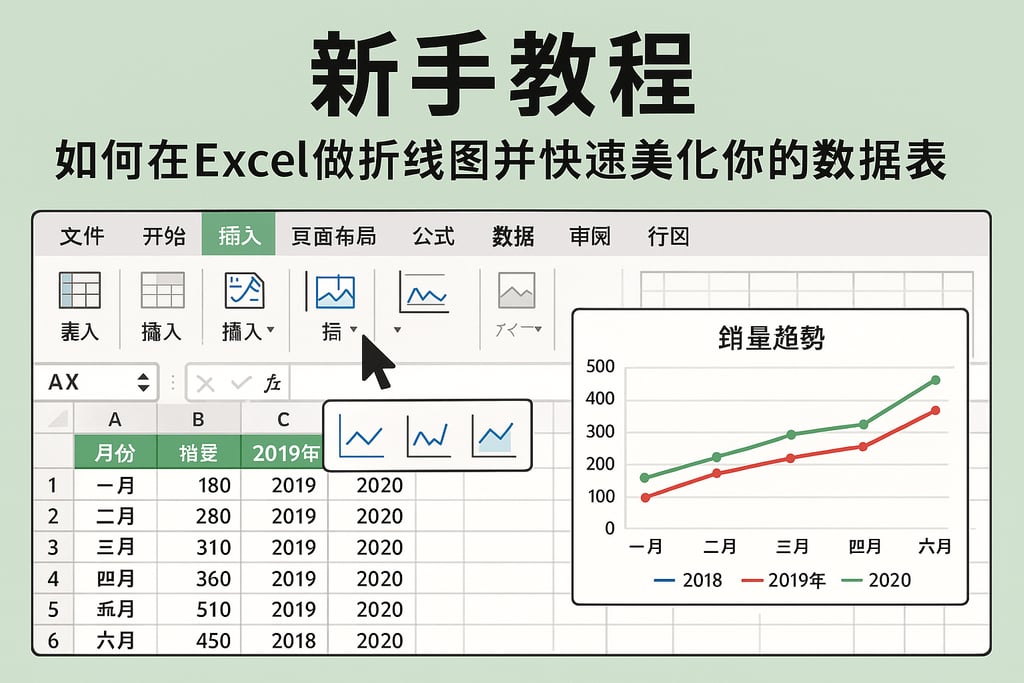 新手教程：如何在Excel做折线图并快速美化你的数据表