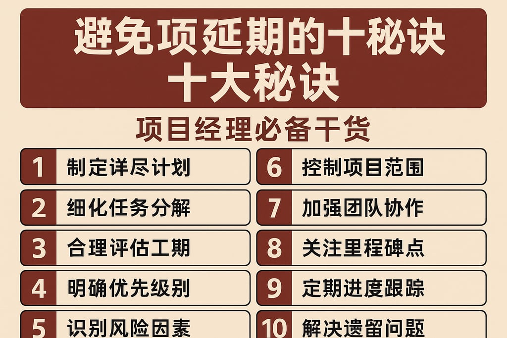 避免项目延期的十大秘诀，项目经理必备干货