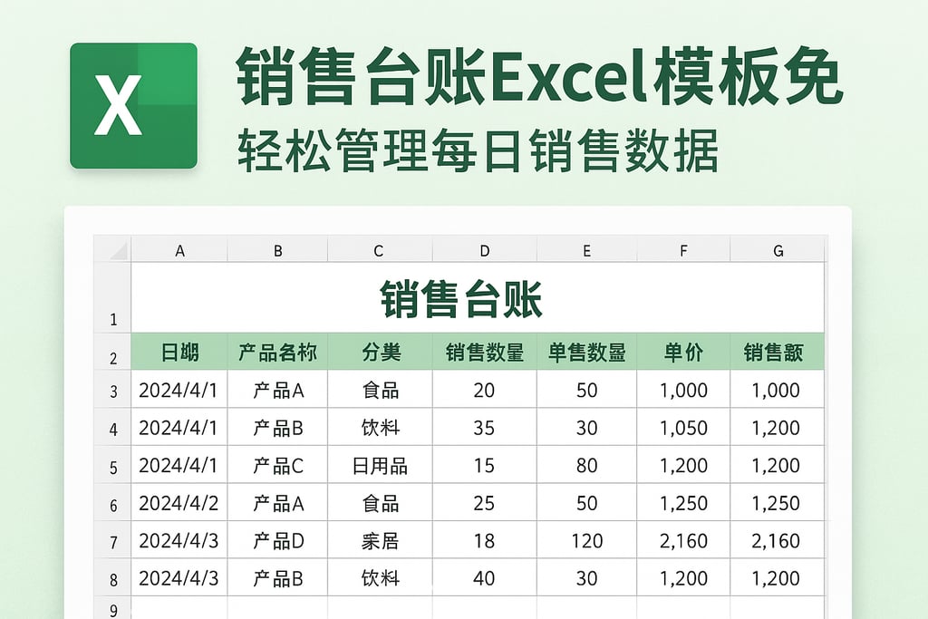 销售台账excel模板免费下载，轻松管理每日销售数据表格