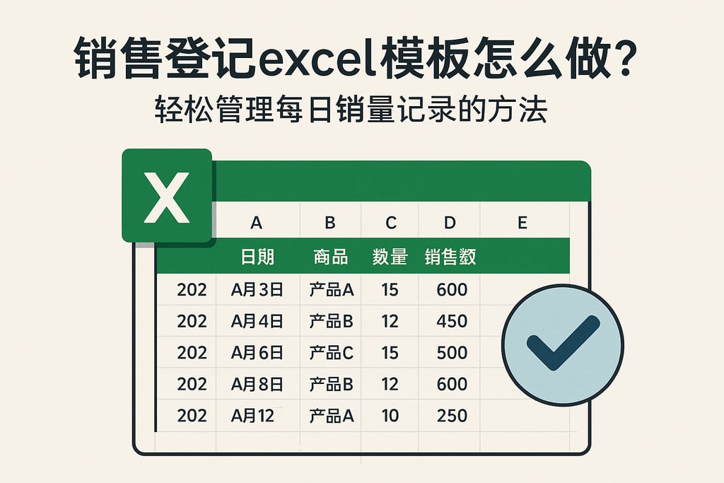 销售登记excel模板怎么做？轻松管理每日销量记录的方法